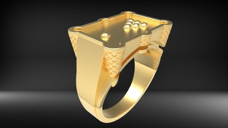 Billiard Pool Table mens ring sports  jewelry 3D print model_27