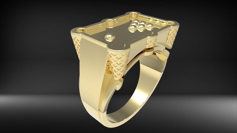 Billiard Pool Table mens ring sports  jewelry 3D print model_23