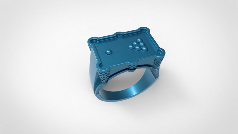 Billiard Pool Table mens ring sports  jewelry 3D print model_32