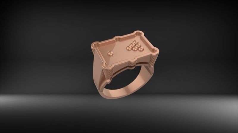 Billiard Pool Table mens ring sports  jewelry 3D print model_45