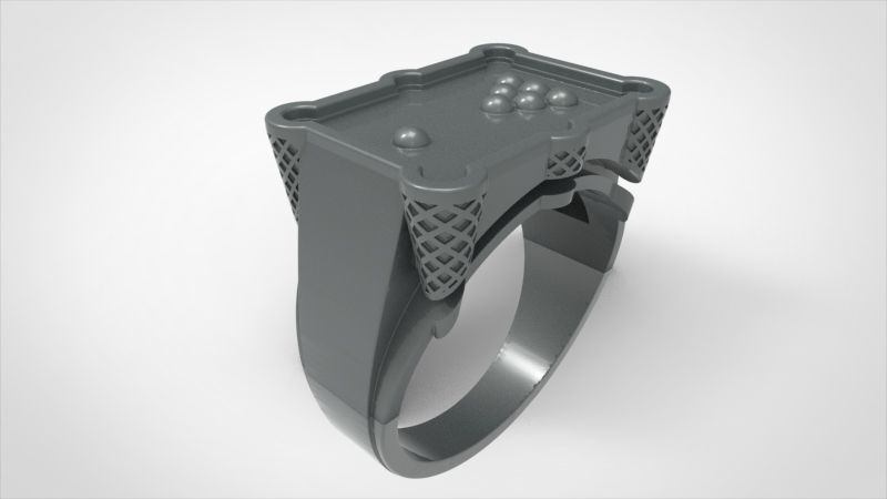 Billiard Pool Table mens ring sports  jewelry 3D print model_30