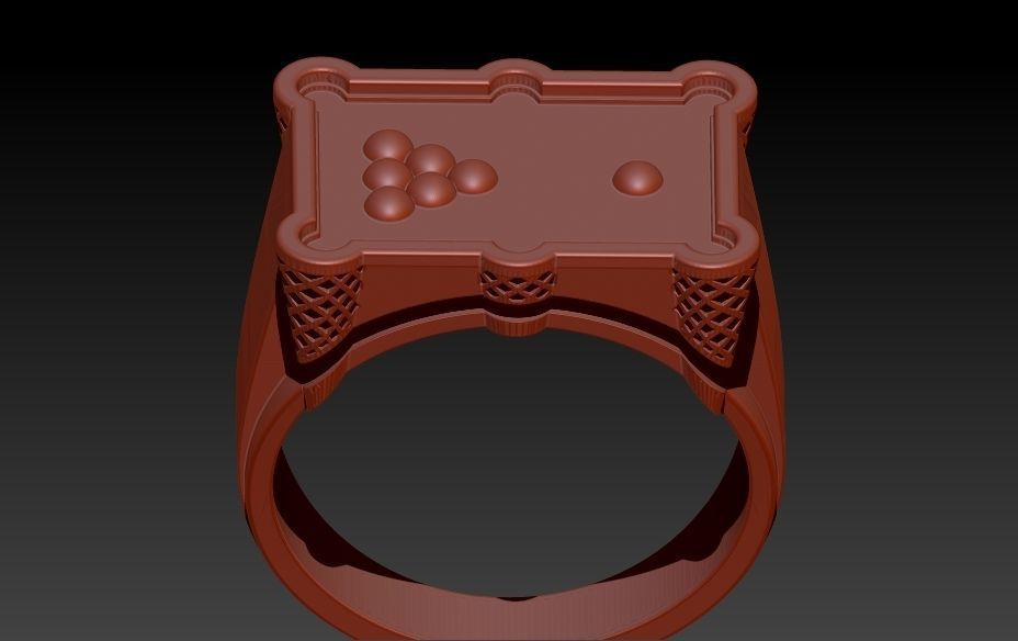 Billiard Pool Table mens ring sports  jewelry 3D print model_2