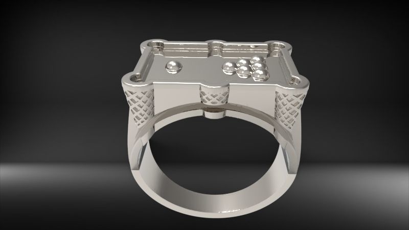 Billiard Pool Table mens ring sports  jewelry 3D print model_22