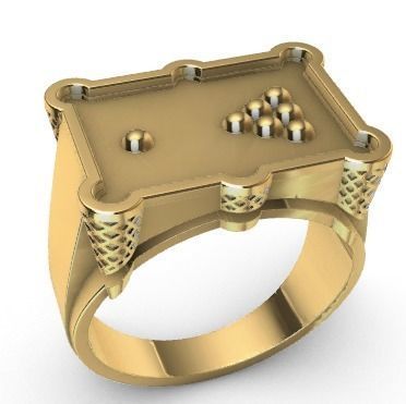 Billiard Pool Table mens ring sports  jewelry 3D print model_5