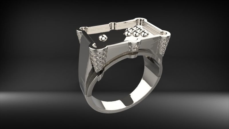 Billiard Pool Table mens ring sports  jewelry 3D print model_44