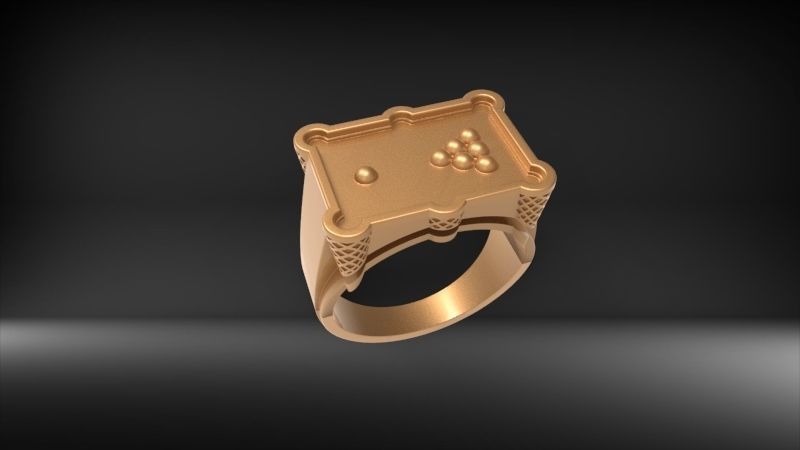 Billiard Pool Table mens ring sports  jewelry 3D print model_34