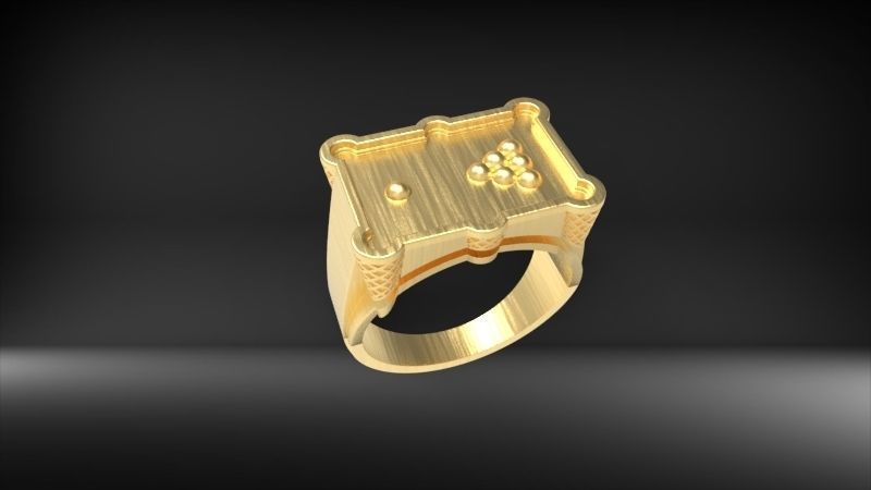Billiard Pool Table mens ring sports  jewelry 3D print model_37