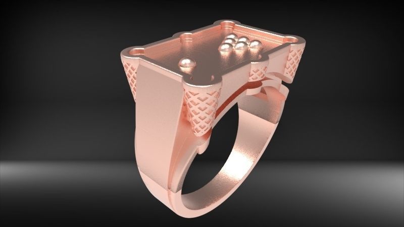 Billiard Pool Table mens ring sports  jewelry 3D print model_25