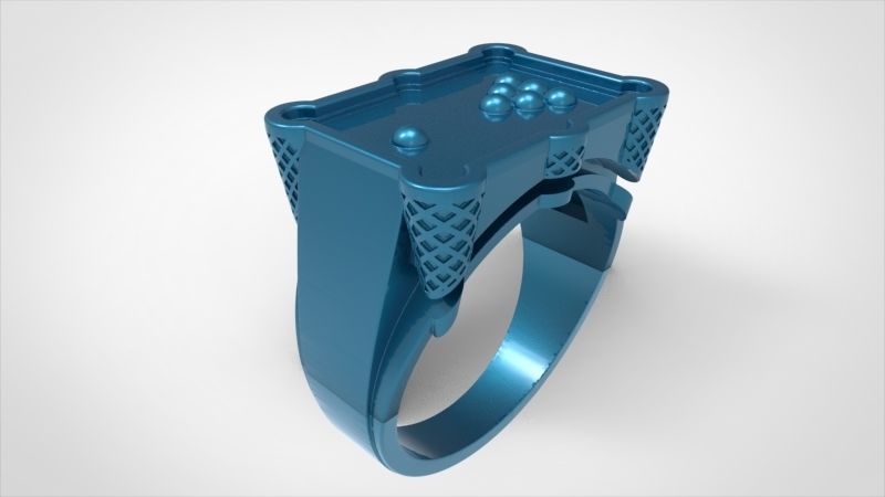 Billiard Pool Table mens ring sports  jewelry 3D print model_31