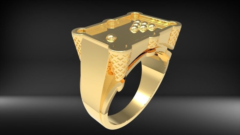 Billiard Pool Table mens ring sports  jewelry 3D print model_26