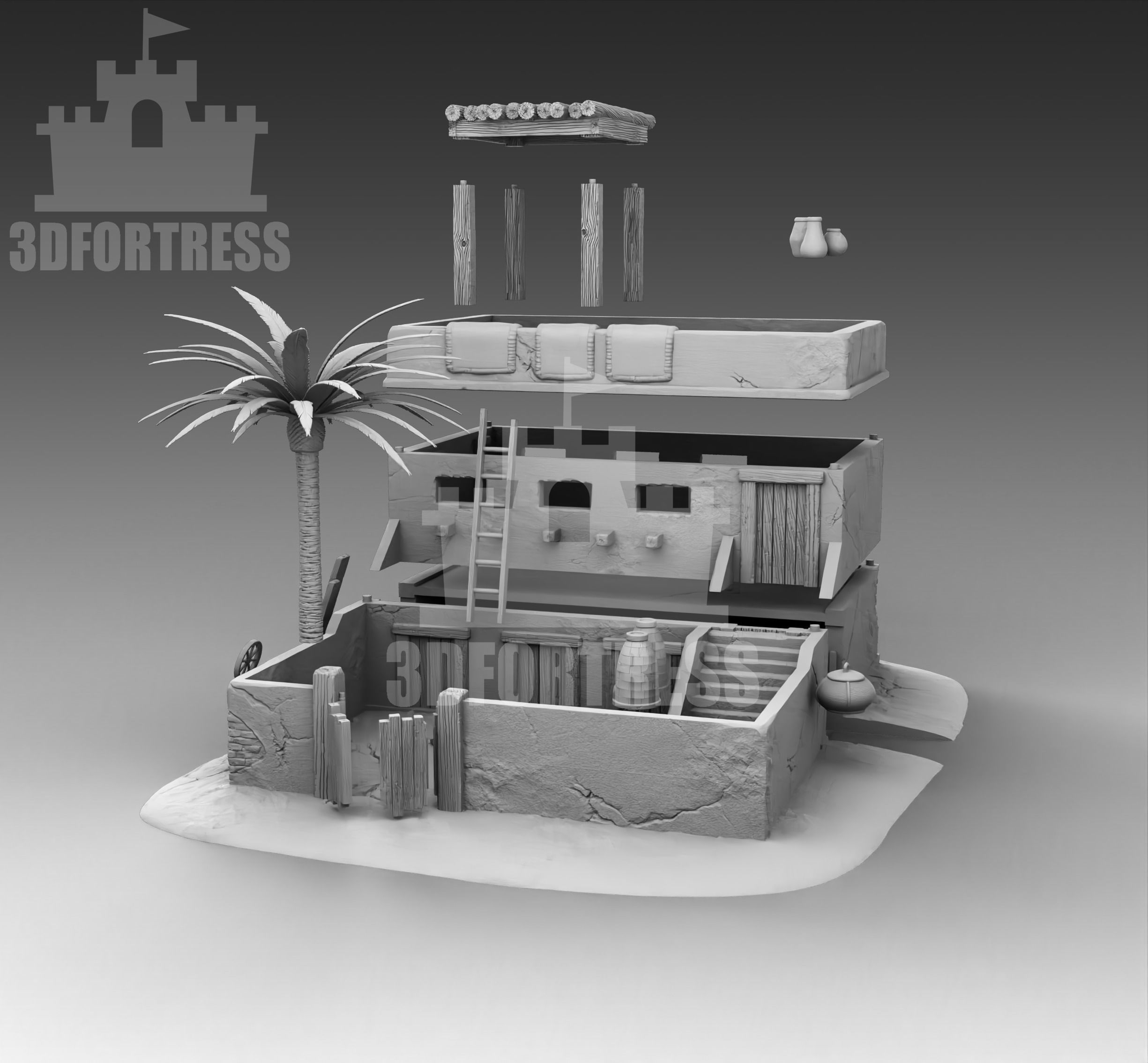 Egyptian House 4 3D print model_3