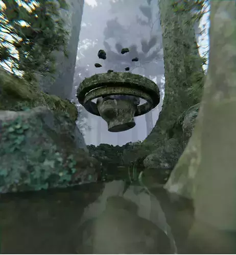 The Enigma Stone Sanctuary scene Made In Blender3D