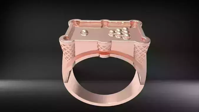 Billiard Pool Table mens ring sports hollow jewelry 3D print model
