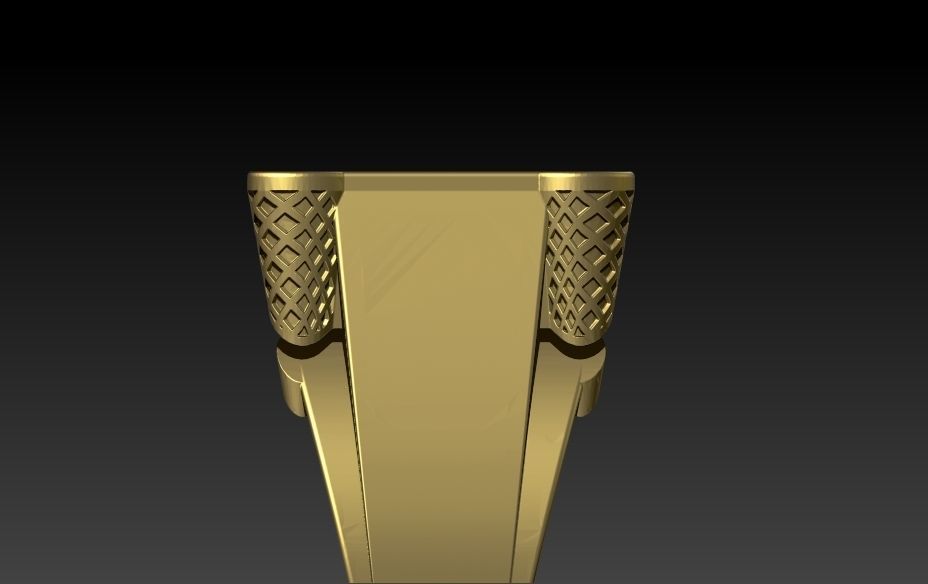 Billiard Pool Table mens ring sports hollow jewelry 3D print model_10