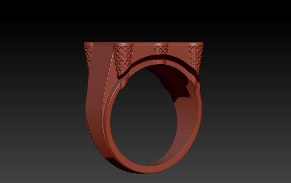 Billiard Pool Table mens ring sports hollow jewelry 3D print model_48