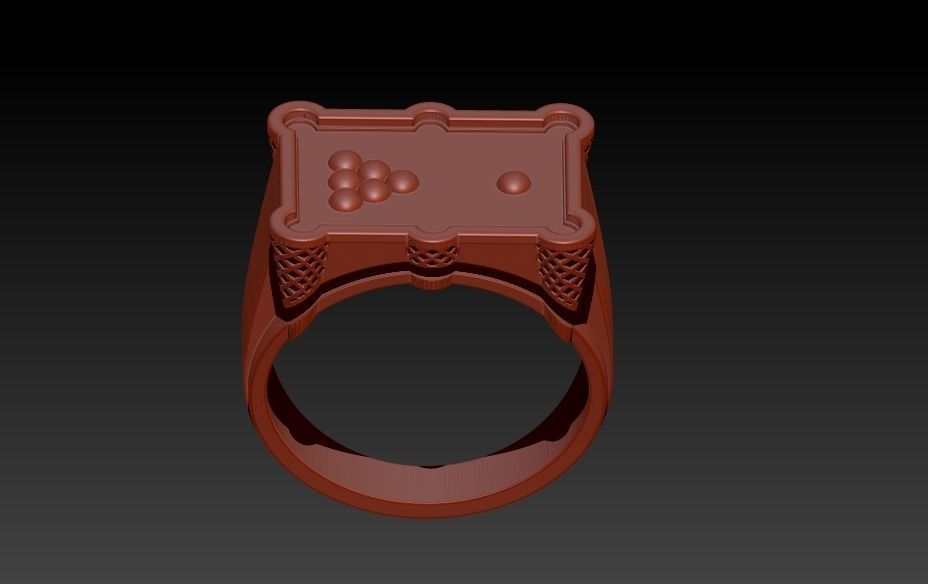 Billiard Pool Table mens ring sports hollow jewelry 3D print model_5