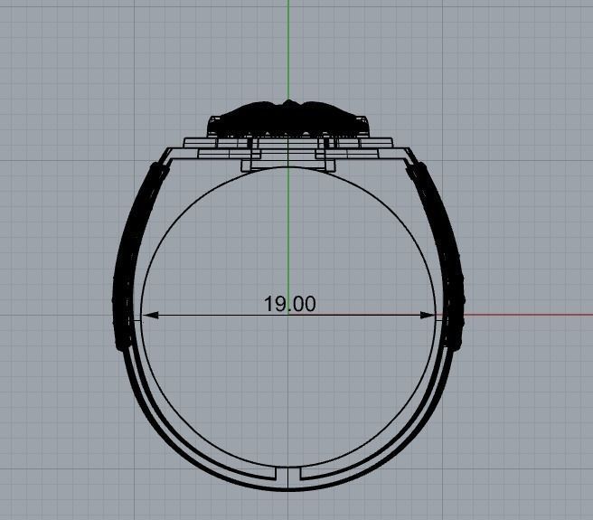 Anillo para caballero-hombre -v- 3D print model_7