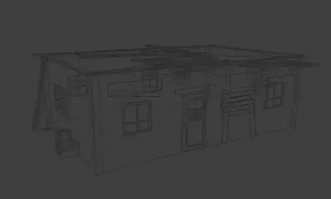 lou poly house with texture