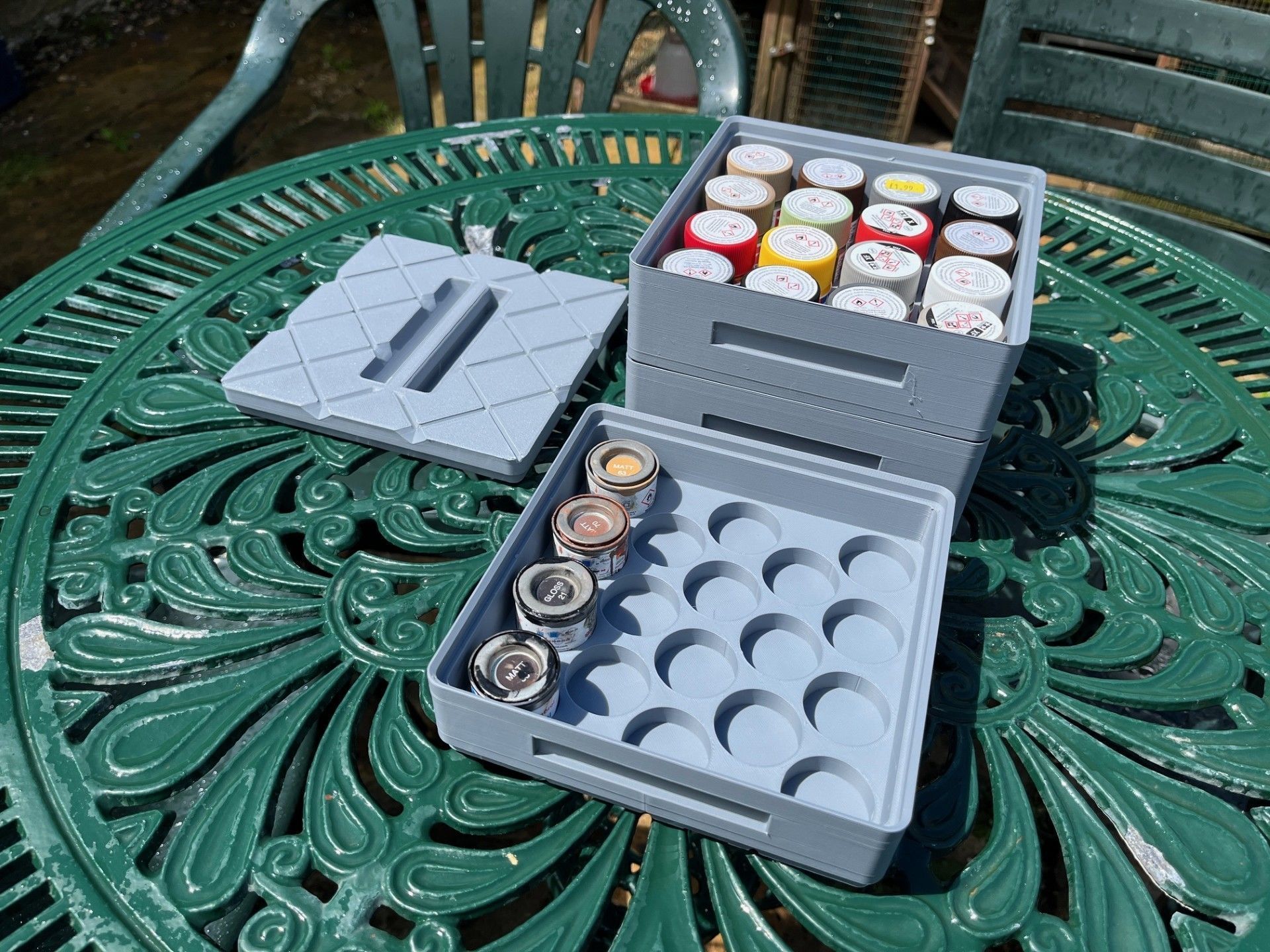 Stackable Humbrol Paint 14ml Tin Storage Boxes 3D print model_4