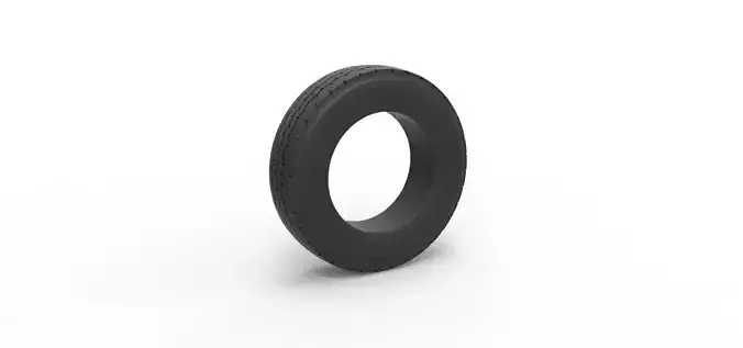 Semi truck tire 10 Scale 1 to 25 3D print model