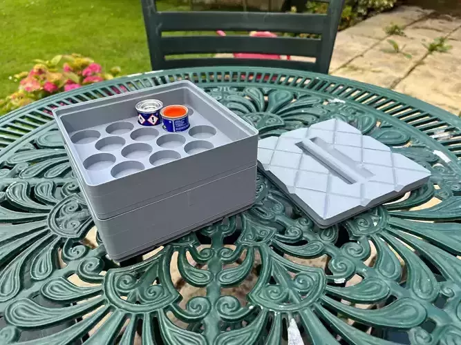 Stackable Revell Paint 14ml Tin Storage Boxes 3D print model