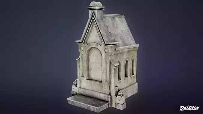 CEMETERY - Mausoleum 05 - LOW POLY Low-poly 3D model