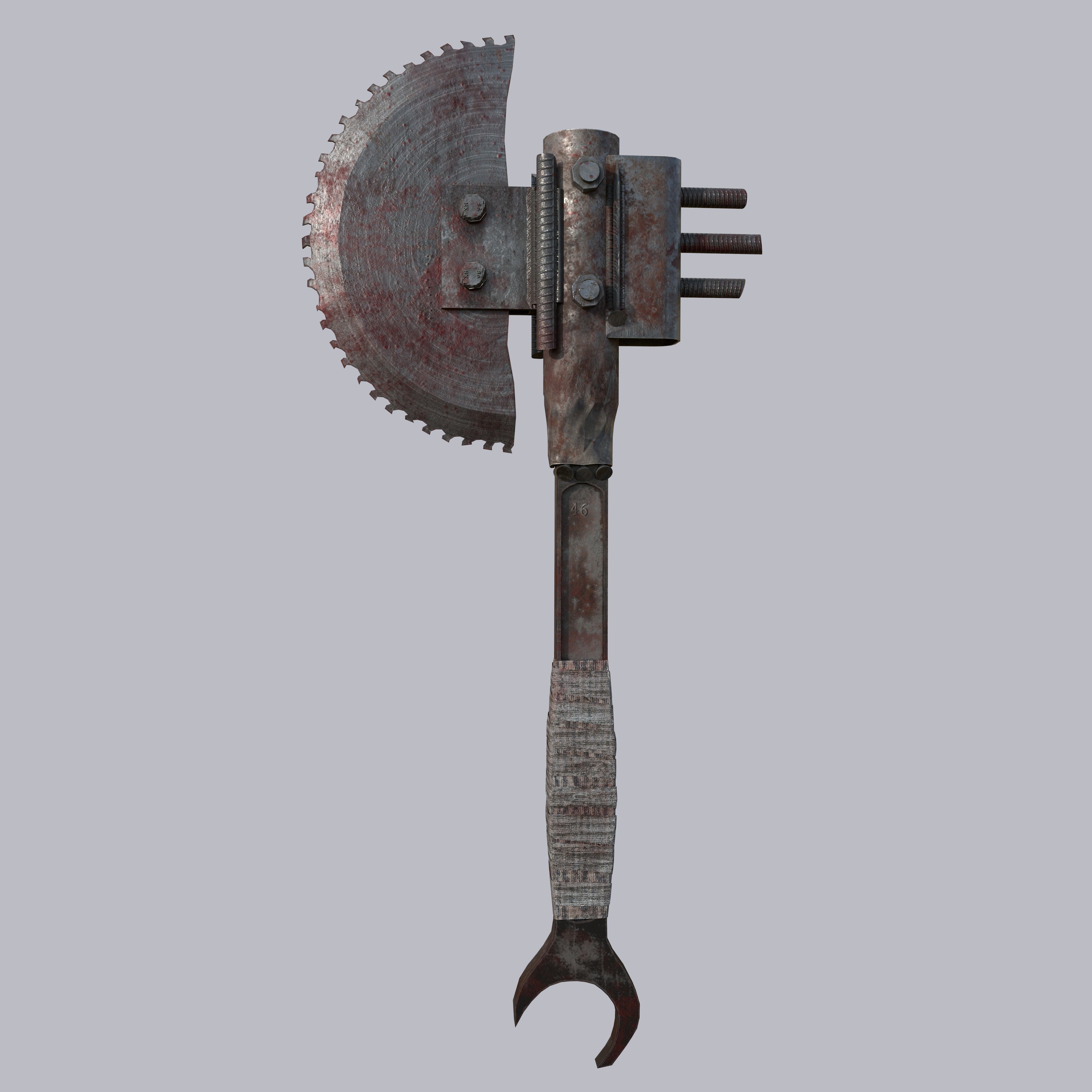  Apocalypse Axe Low-poly 3D model_2
