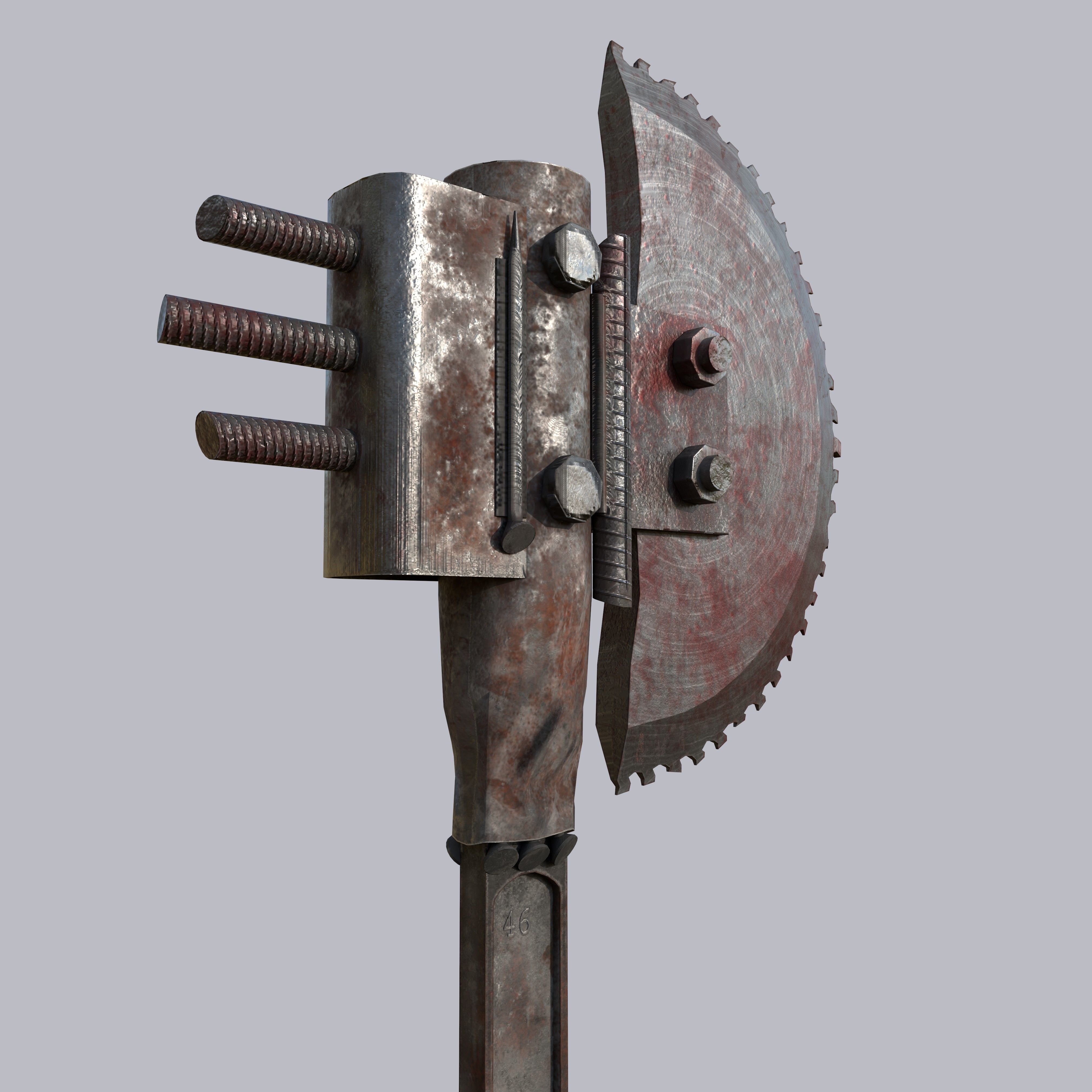  Apocalypse Axe Low-poly 3D model_7