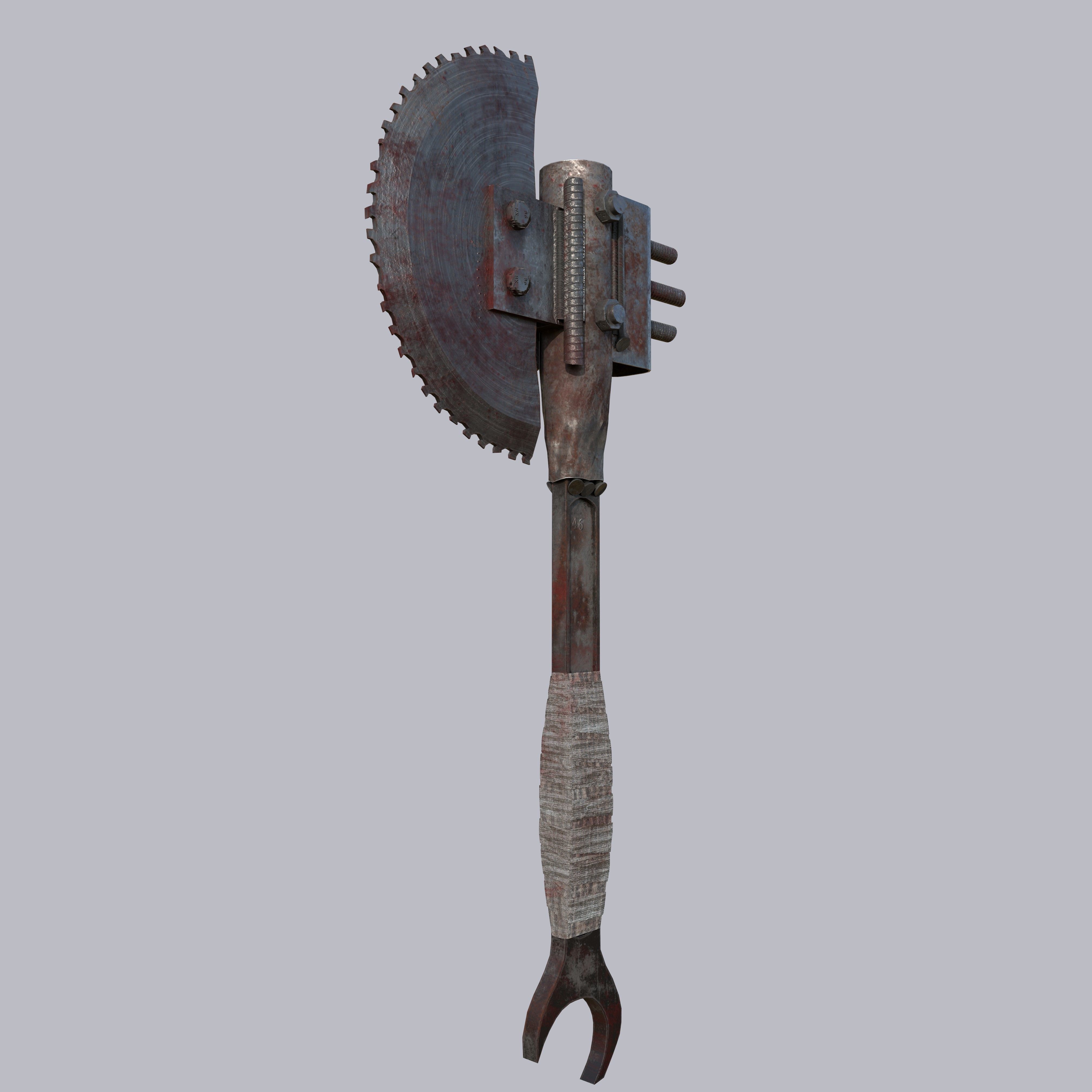  Apocalypse Axe Low-poly 3D model_3