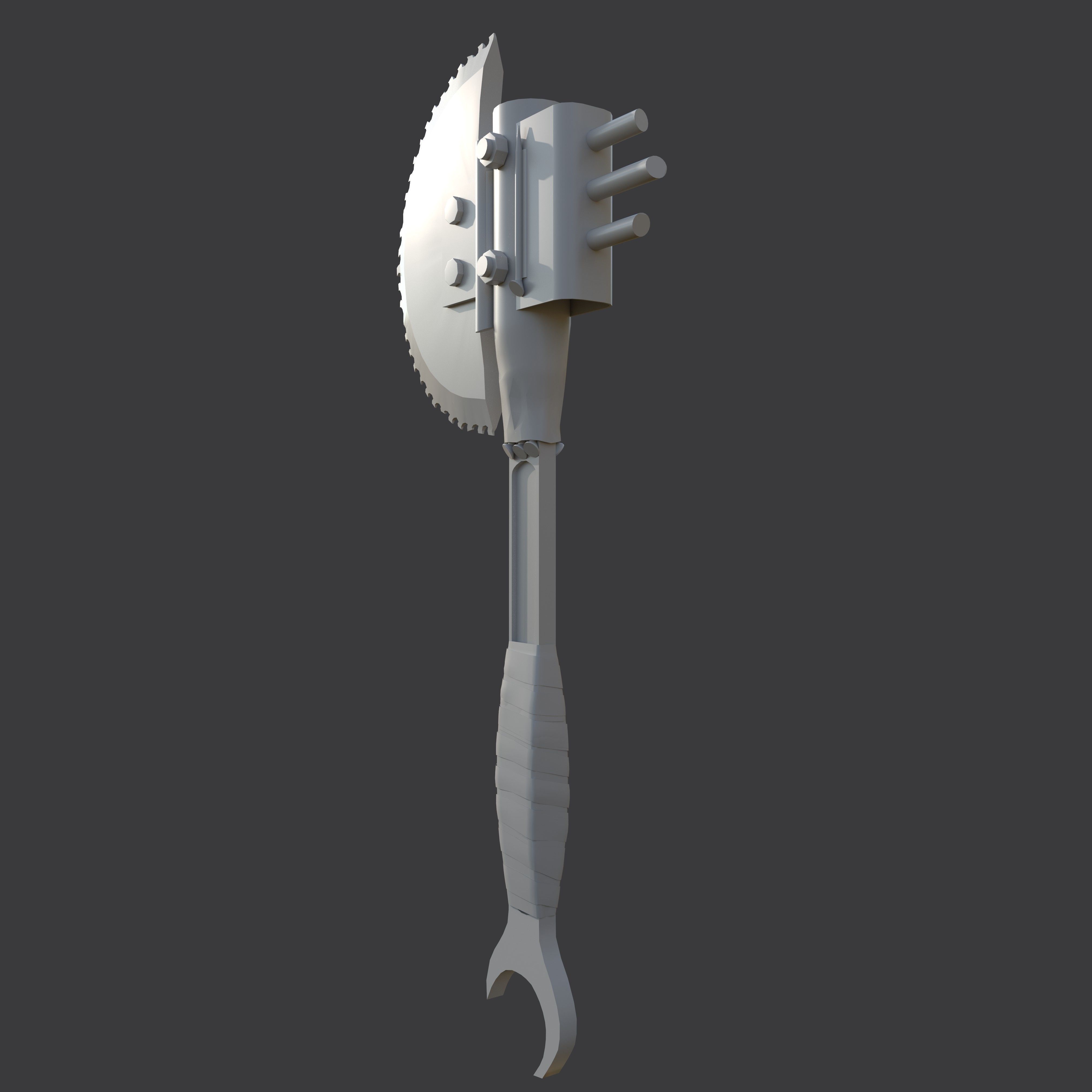  Apocalypse Axe Low-poly 3D model_12