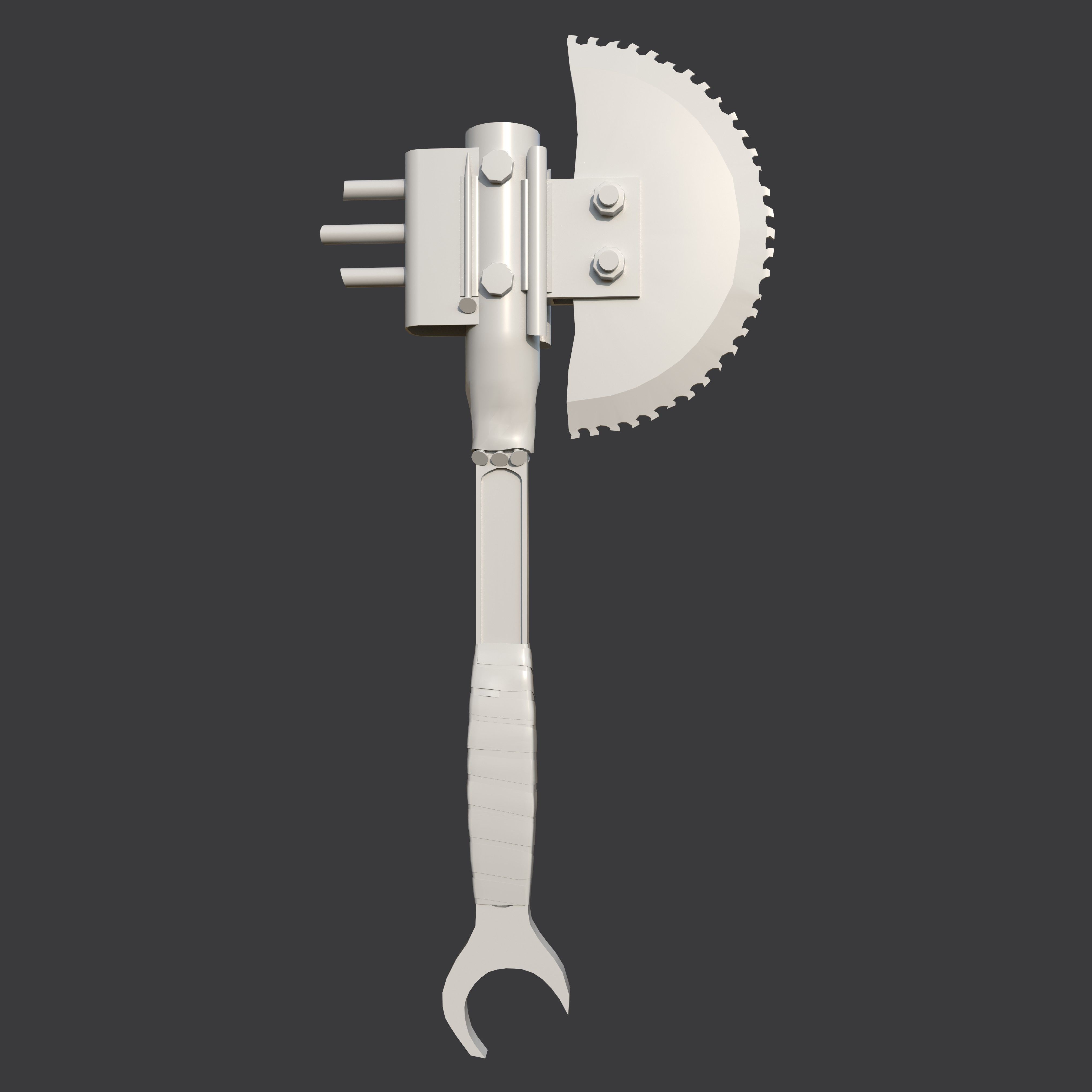  Apocalypse Axe Low-poly 3D model_9