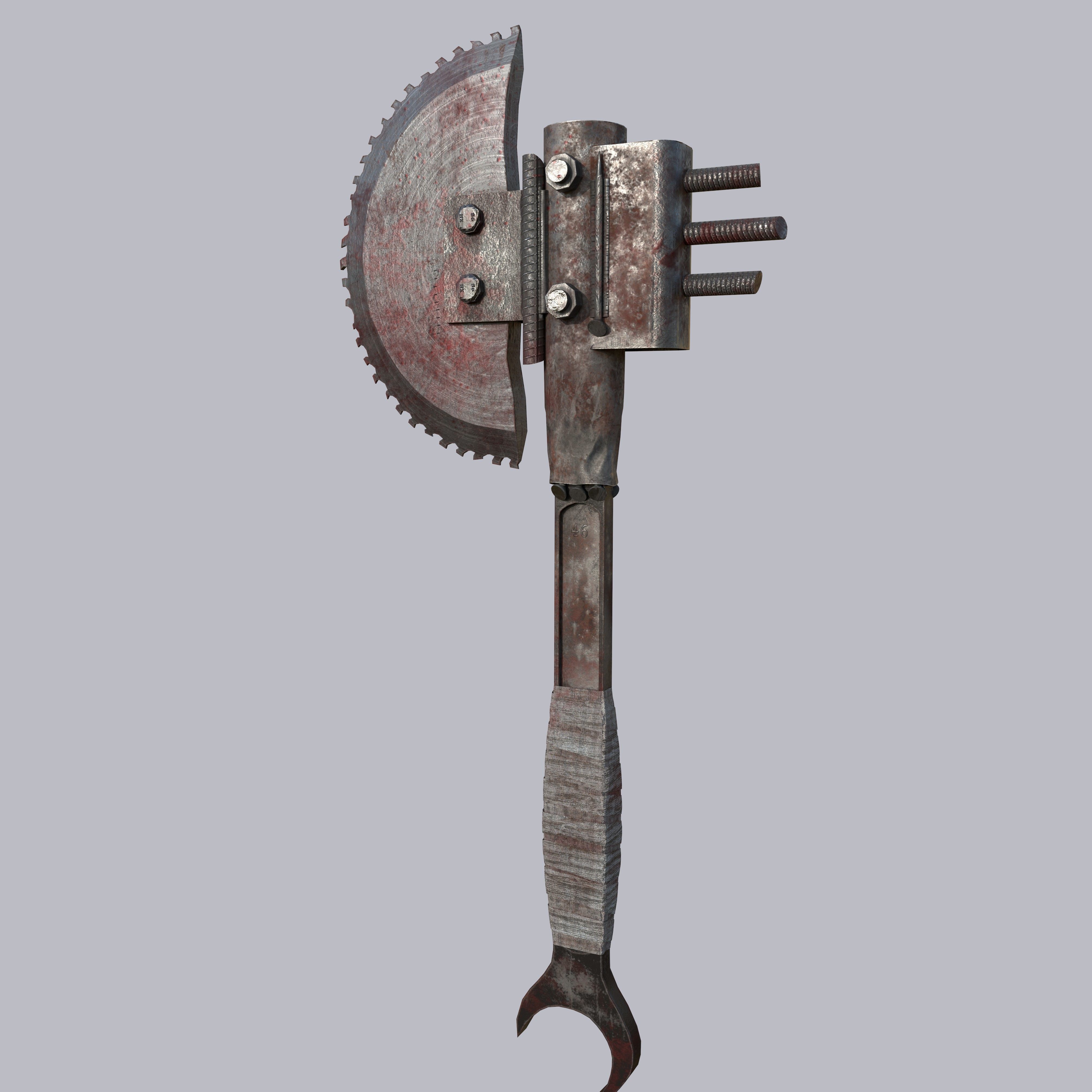  Apocalypse Axe Low-poly 3D model_4