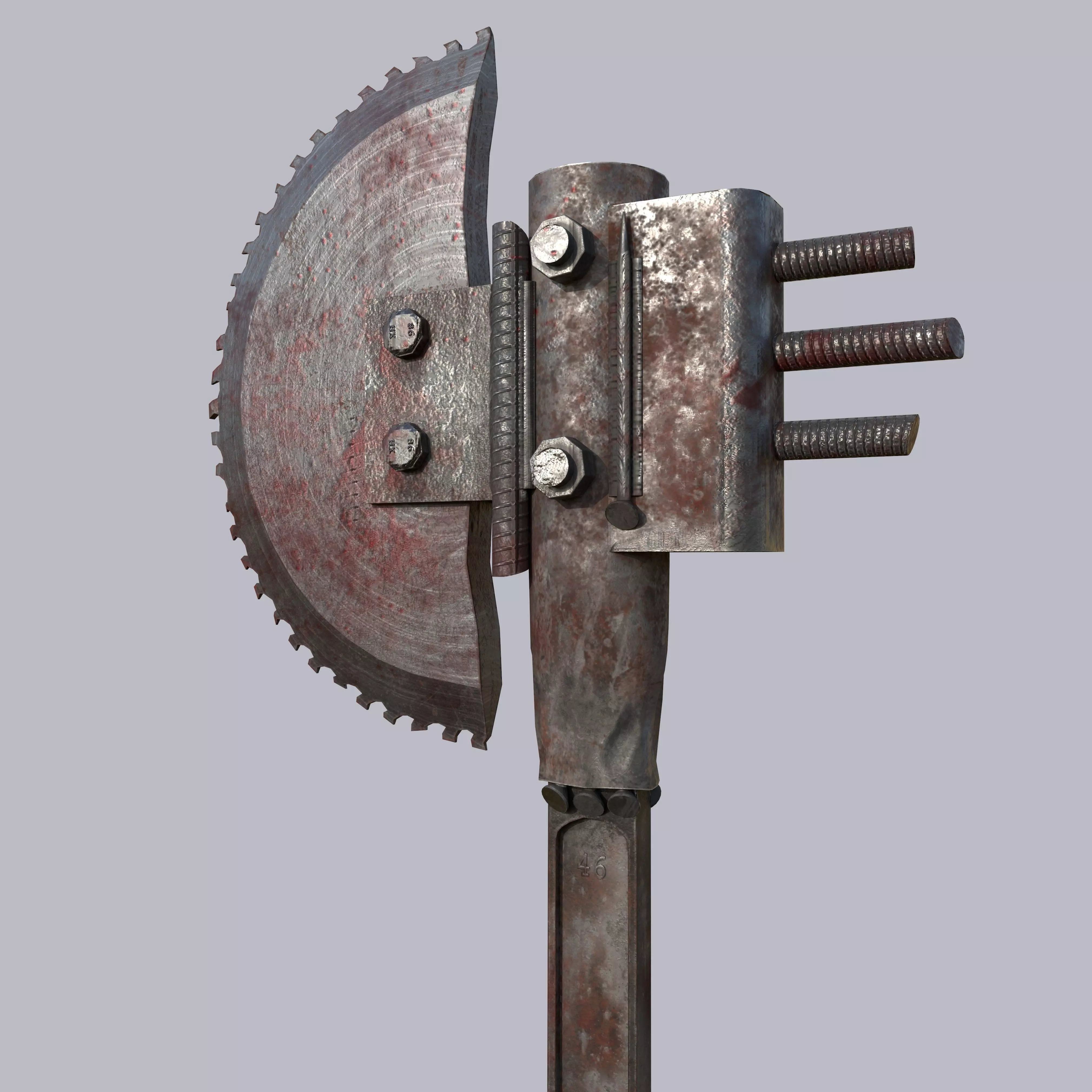  Apocalypse Axe Low-poly 3D model_0