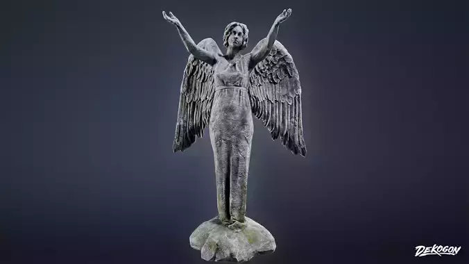 CEMETERY - Statue 02 - LOW POLY