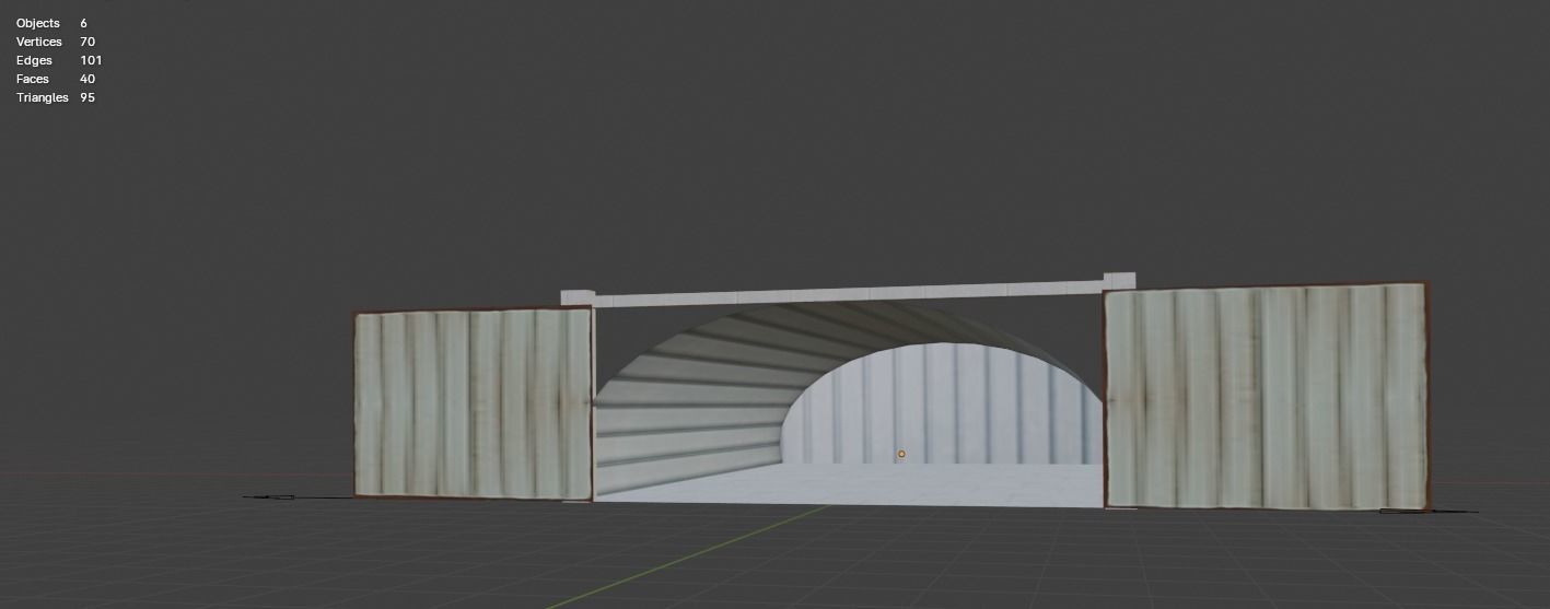 Aircraft Hanger V4 Low Poly with Animation Free low-poly 3D model_12