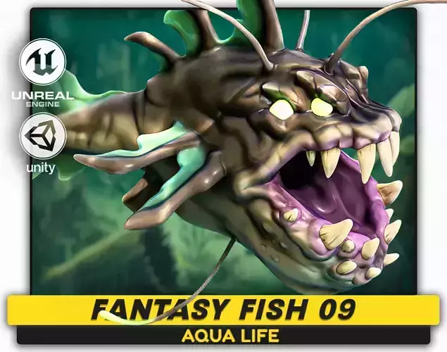 Fantasy Fish 09 - Angler Fish - Aqua Life  - 51 Low-poly 3D model