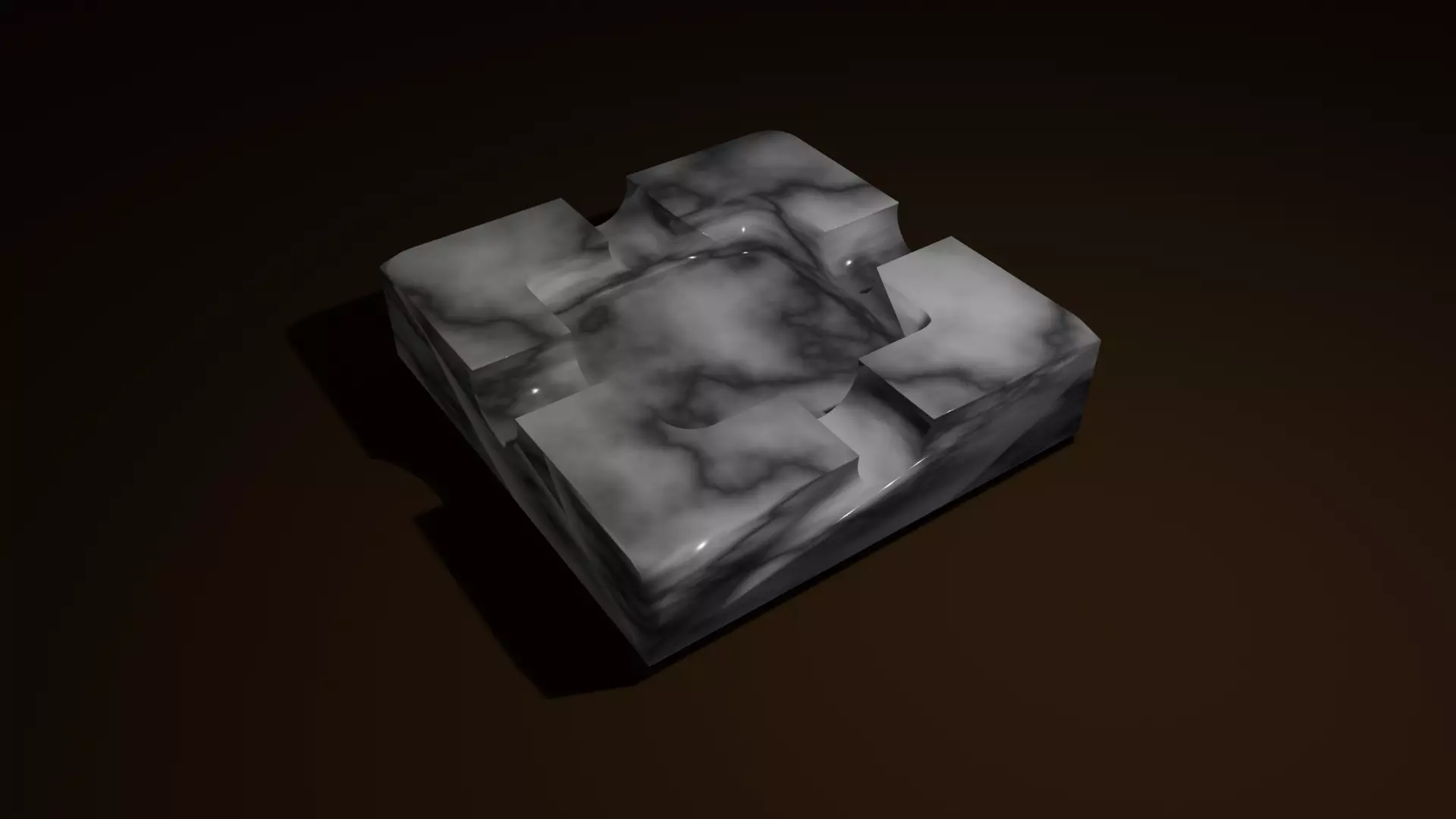  Ashtray made of marble material with thick walls 3D model_0