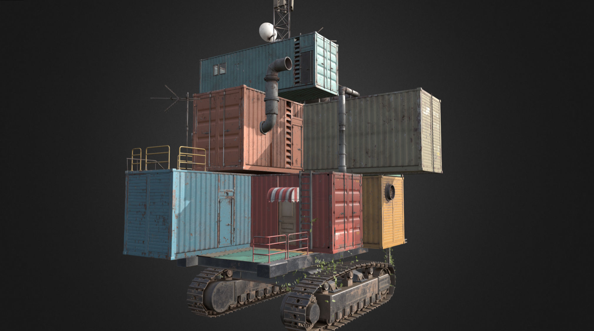 Wasteland Slum Low-poly 3D model_2