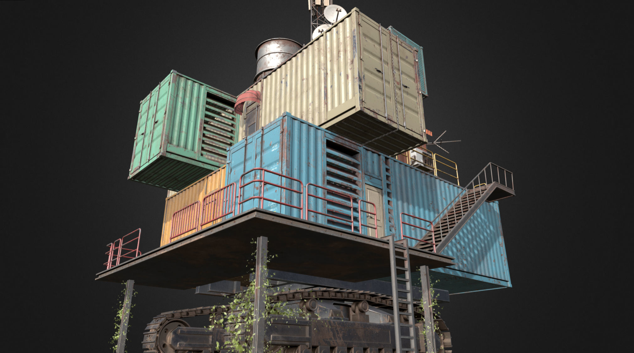 Wasteland Slum Low-poly 3D model_1