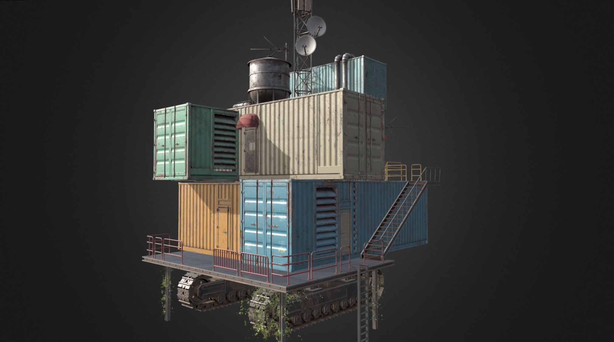 Wasteland Slum Low-poly 3D model_4