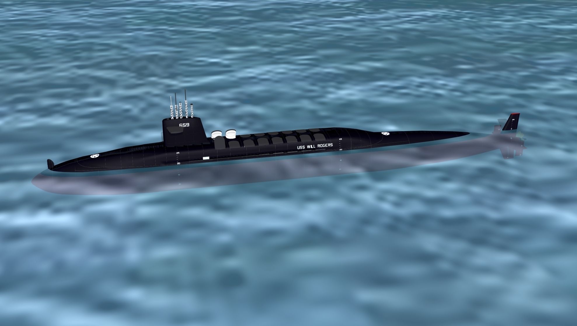 Ben Franklin Class USS Benjamin Franklin SSBN-640 3D model_6