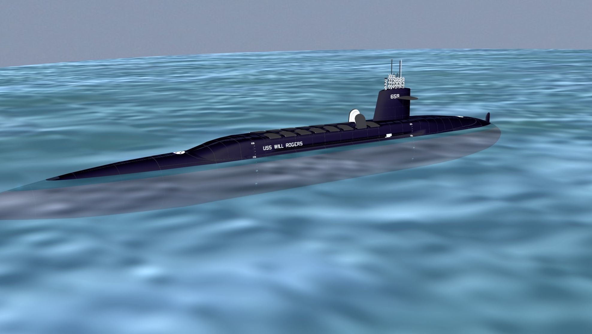 Ben Franklin Class USS Benjamin Franklin SSBN-640 3D model_2