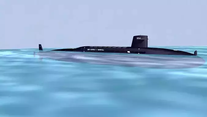 Ben Franklin Class USS George C Marshall SSBN-654 3D model