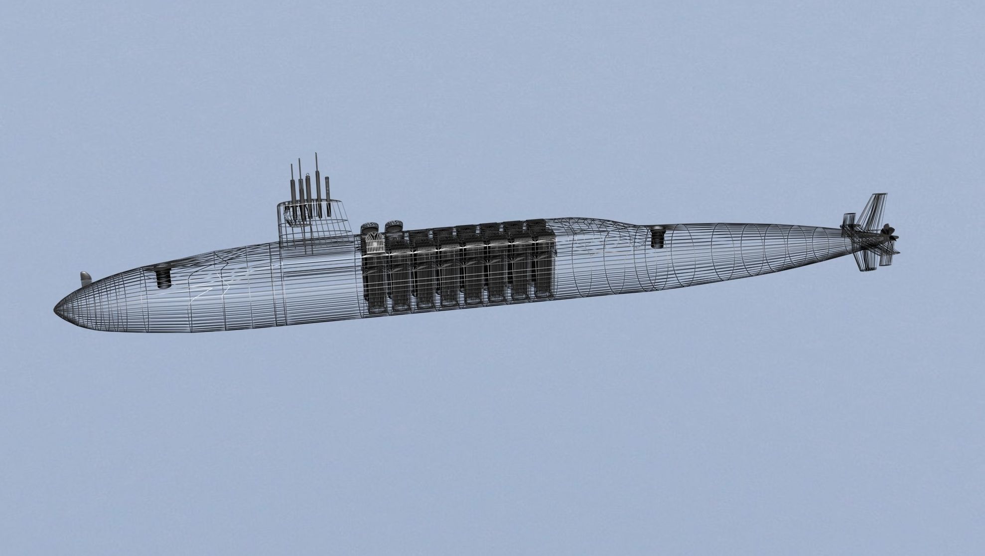 Ben Franklin Class USS George C Marshall SSBN-654 3D model_17