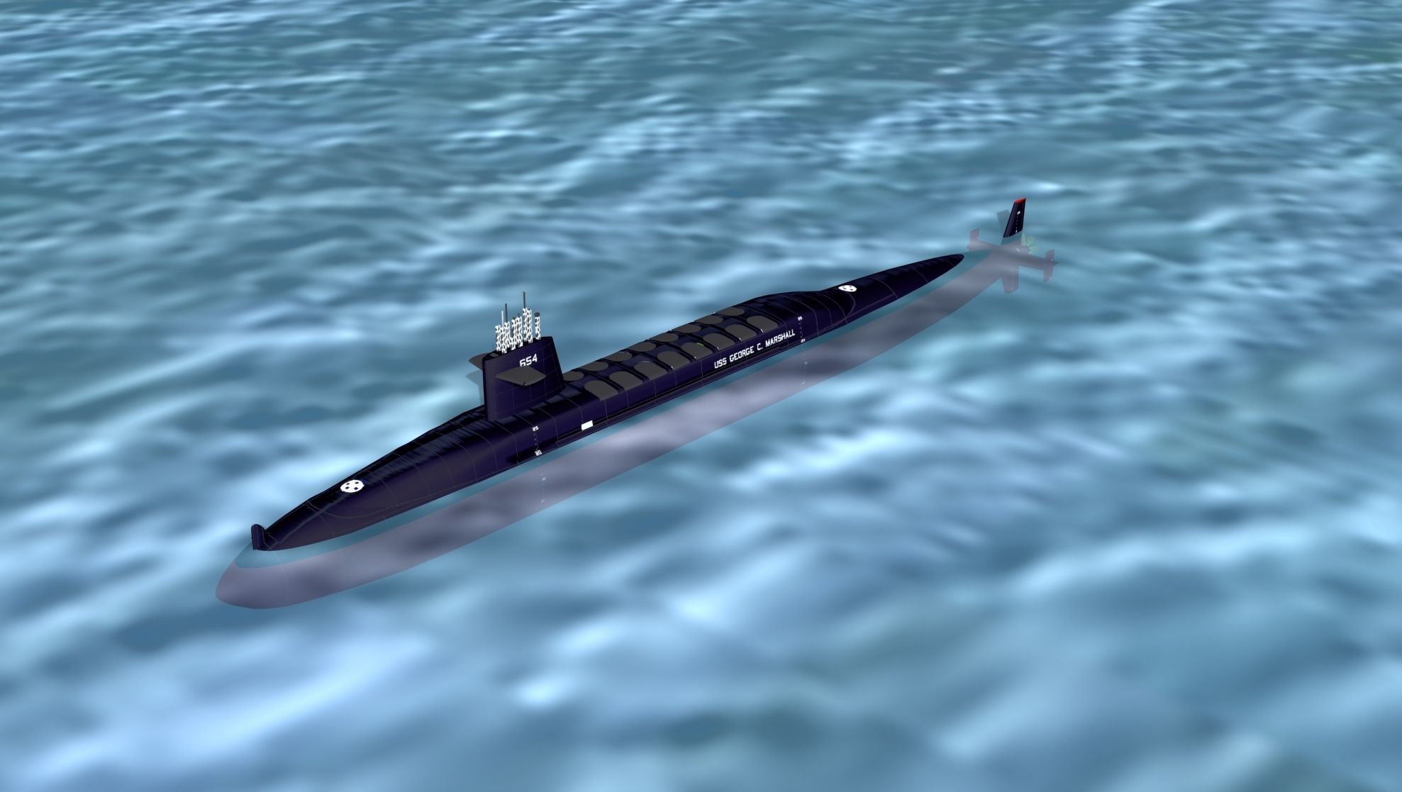 Ben Franklin Class USS George C Marshall SSBN-654 3D model_7