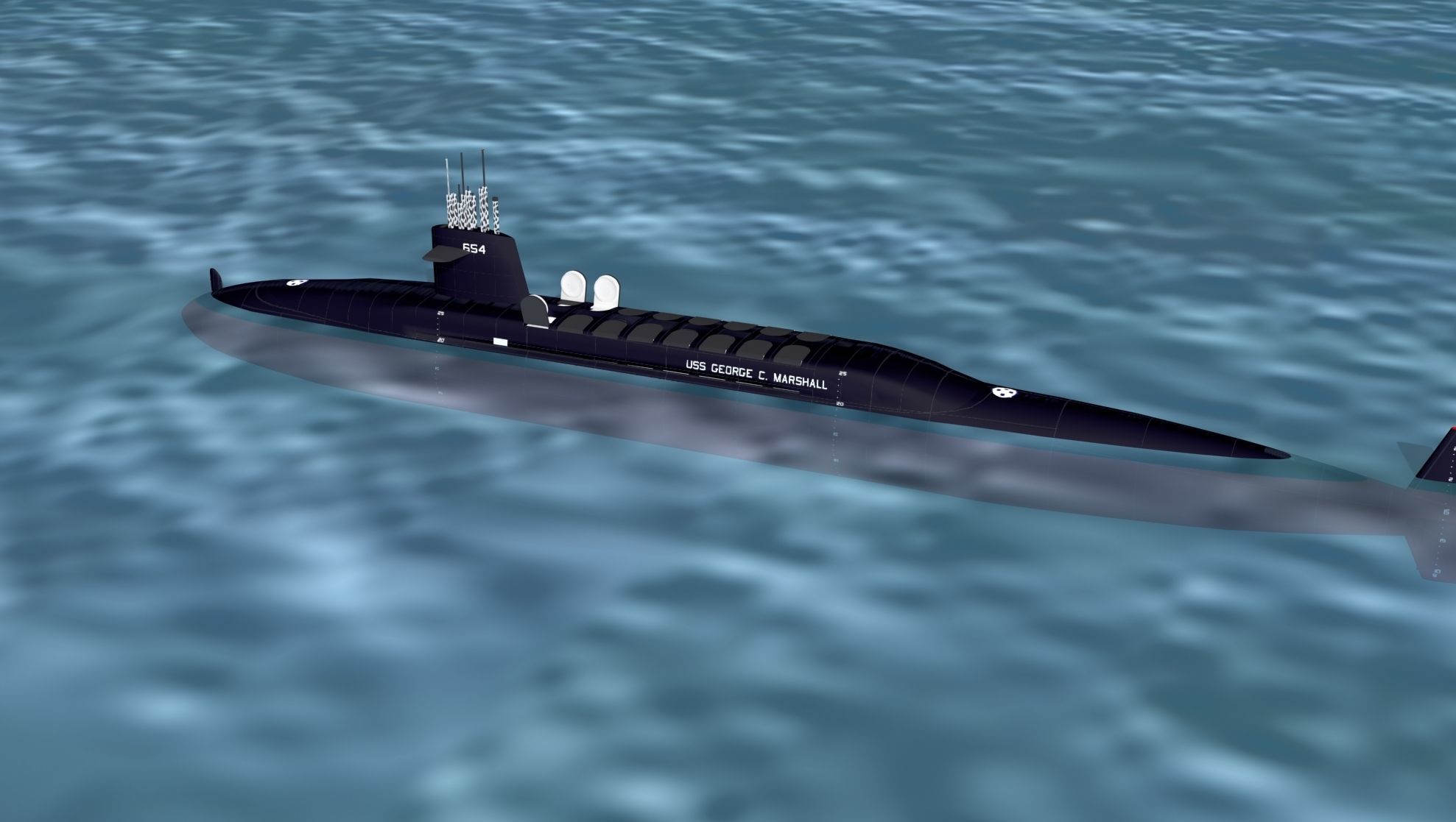 Ben Franklin Class USS George C Marshall SSBN-654 3D model_5
