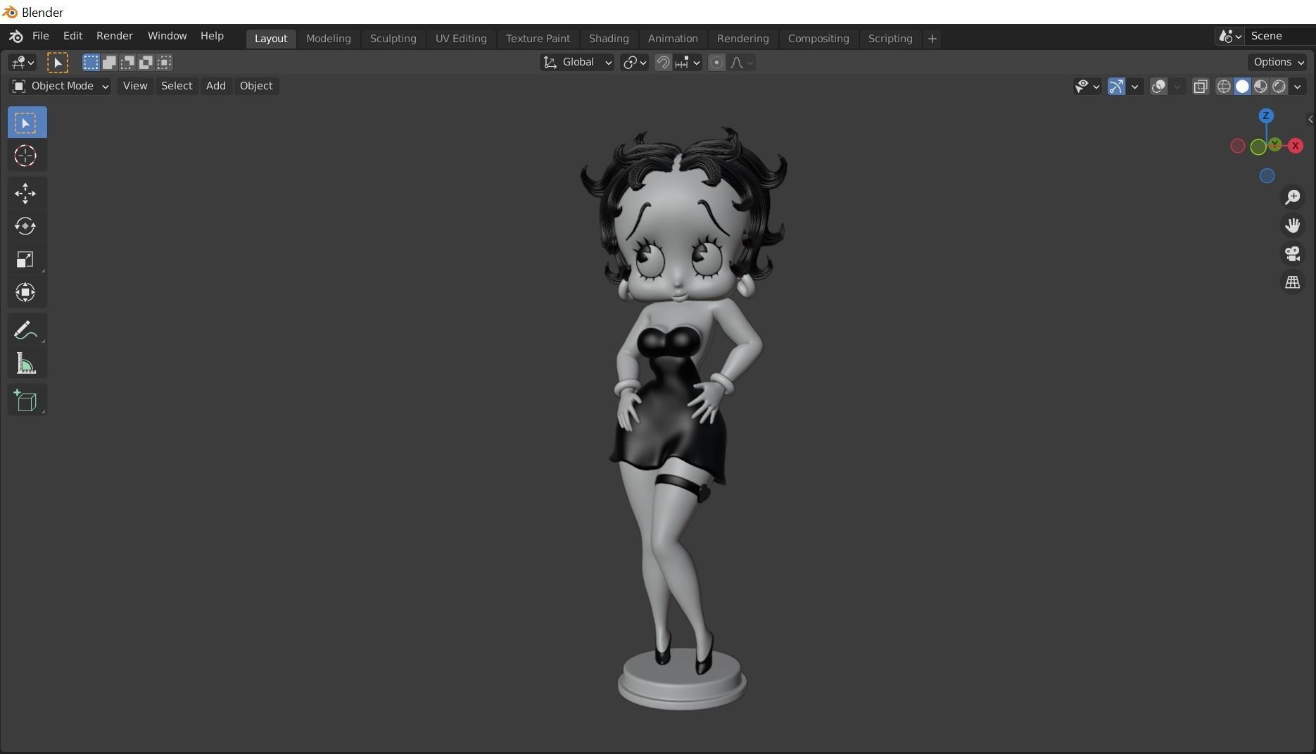 Betty Boop 3D model_1