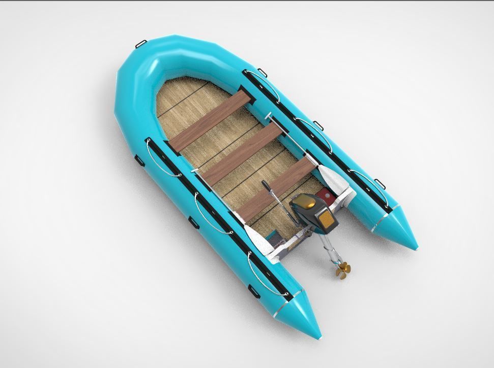 River rubber boat  3D model_3