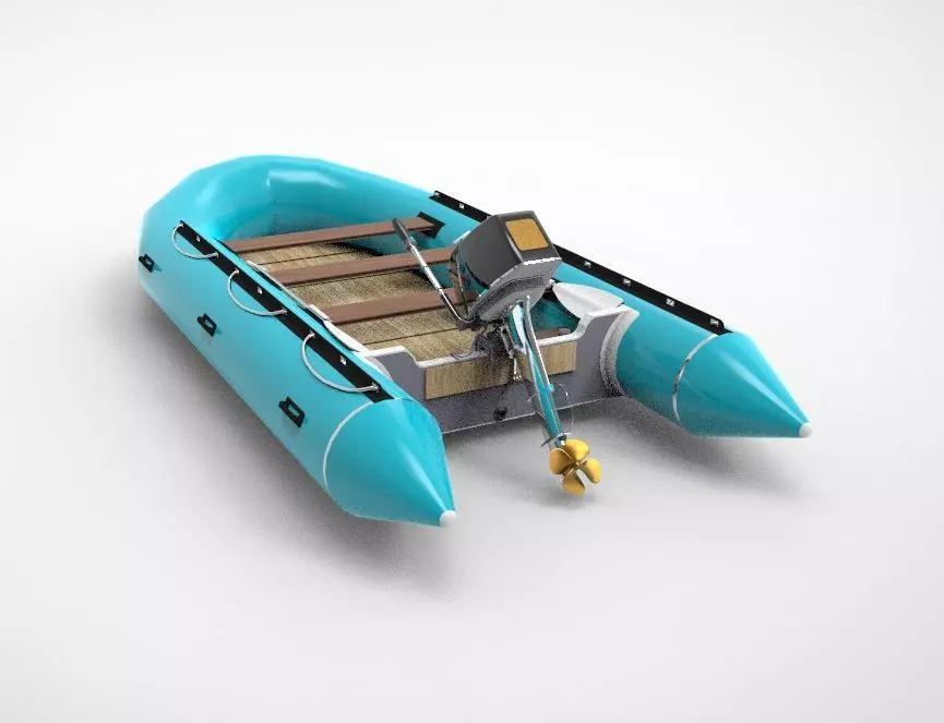 River rubber boat  3D model_0