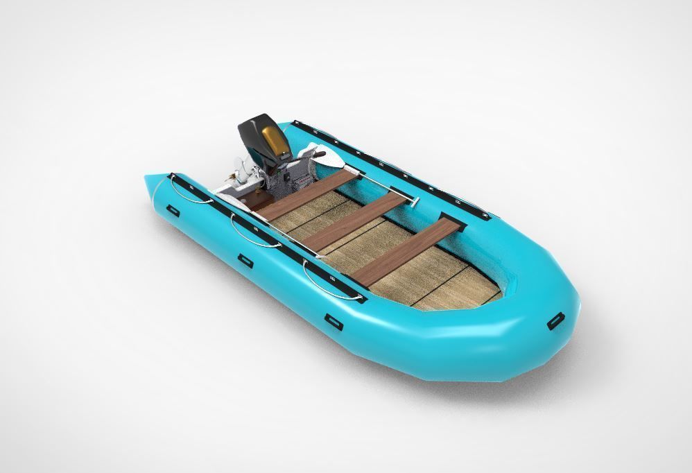 River rubber boat  3D model_1